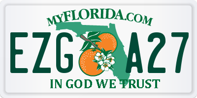FL license plate EZGA27