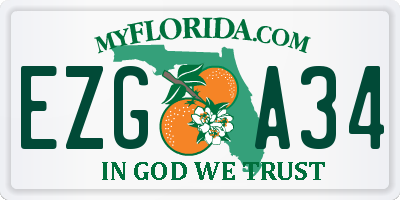 FL license plate EZGA34