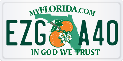 FL license plate EZGA40