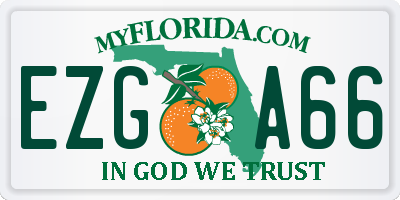 FL license plate EZGA66