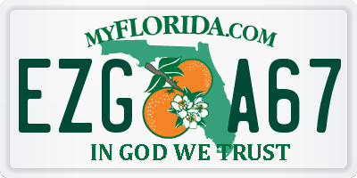 FL license plate EZGA67