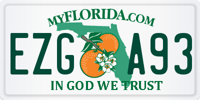 FL license plate EZGA93