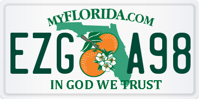 FL license plate EZGA98