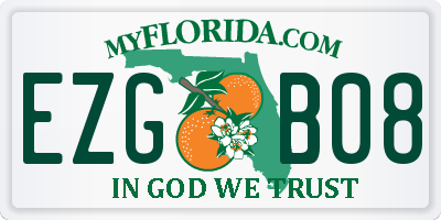 FL license plate EZGB08