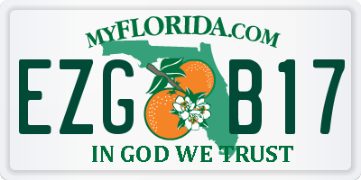 FL license plate EZGB17