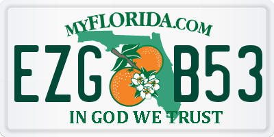 FL license plate EZGB53