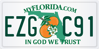 FL license plate EZGC91