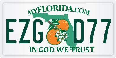 FL license plate EZGD77