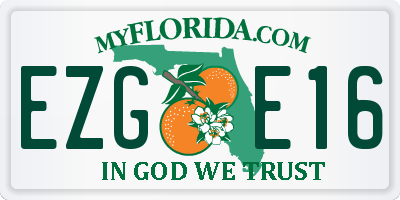 FL license plate EZGE16