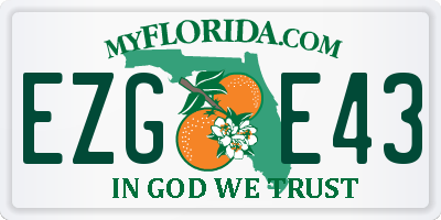 FL license plate EZGE43