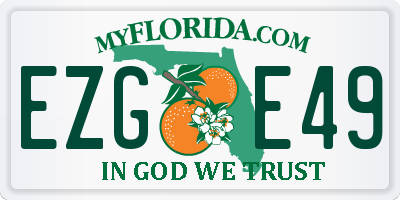 FL license plate EZGE49