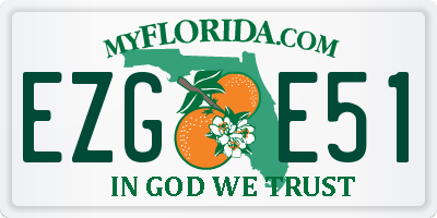 FL license plate EZGE51