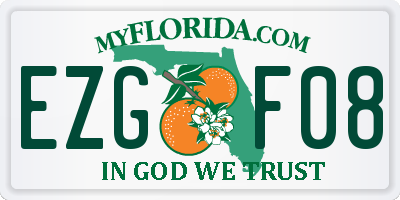 FL license plate EZGF08