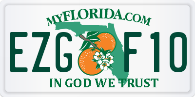 FL license plate EZGF10