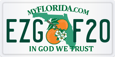 FL license plate EZGF20