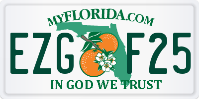 FL license plate EZGF25