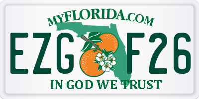 FL license plate EZGF26