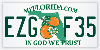 FL license plate EZGF35