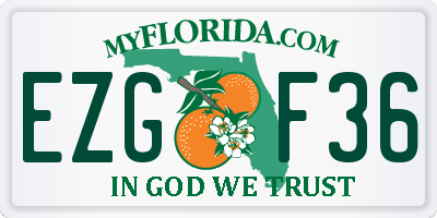 FL license plate EZGF36