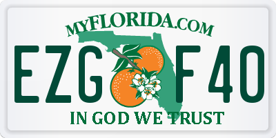 FL license plate EZGF40