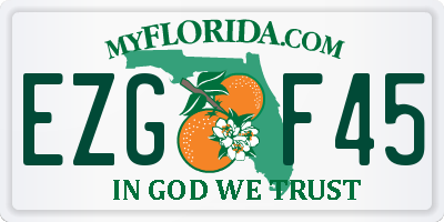 FL license plate EZGF45