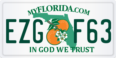 FL license plate EZGF63