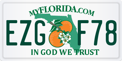 FL license plate EZGF78