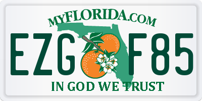 FL license plate EZGF85