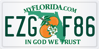 FL license plate EZGF86