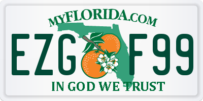 FL license plate EZGF99