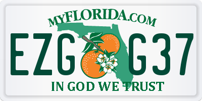 FL license plate EZGG37