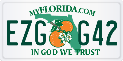 FL license plate EZGG42