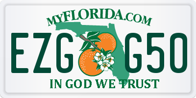 FL license plate EZGG50