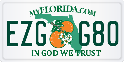 FL license plate EZGG80