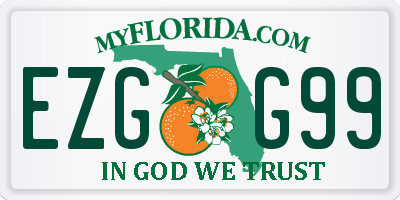 FL license plate EZGG99