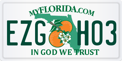 FL license plate EZGH03