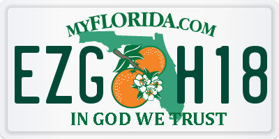 FL license plate EZGH18