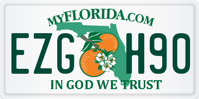 FL license plate EZGH90