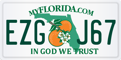 FL license plate EZGJ67