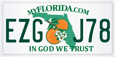 FL license plate EZGJ78