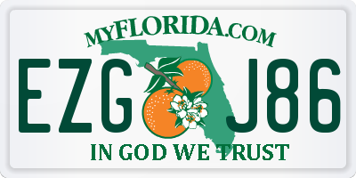 FL license plate EZGJ86