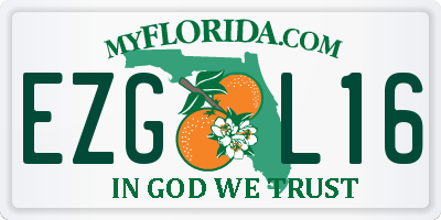 FL license plate EZGL16