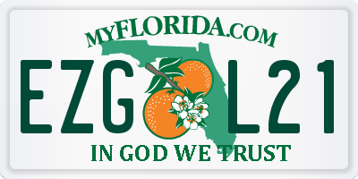 FL license plate EZGL21