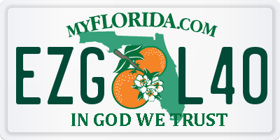 FL license plate EZGL40