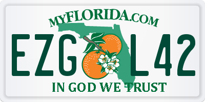 FL license plate EZGL42