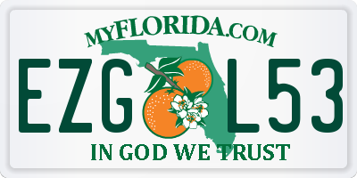 FL license plate EZGL53