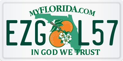 FL license plate EZGL57