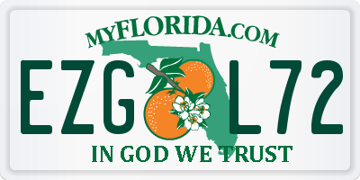 FL license plate EZGL72