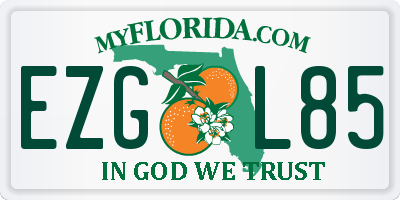 FL license plate EZGL85