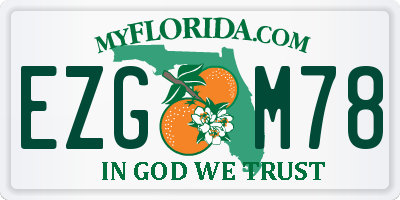 FL license plate EZGM78